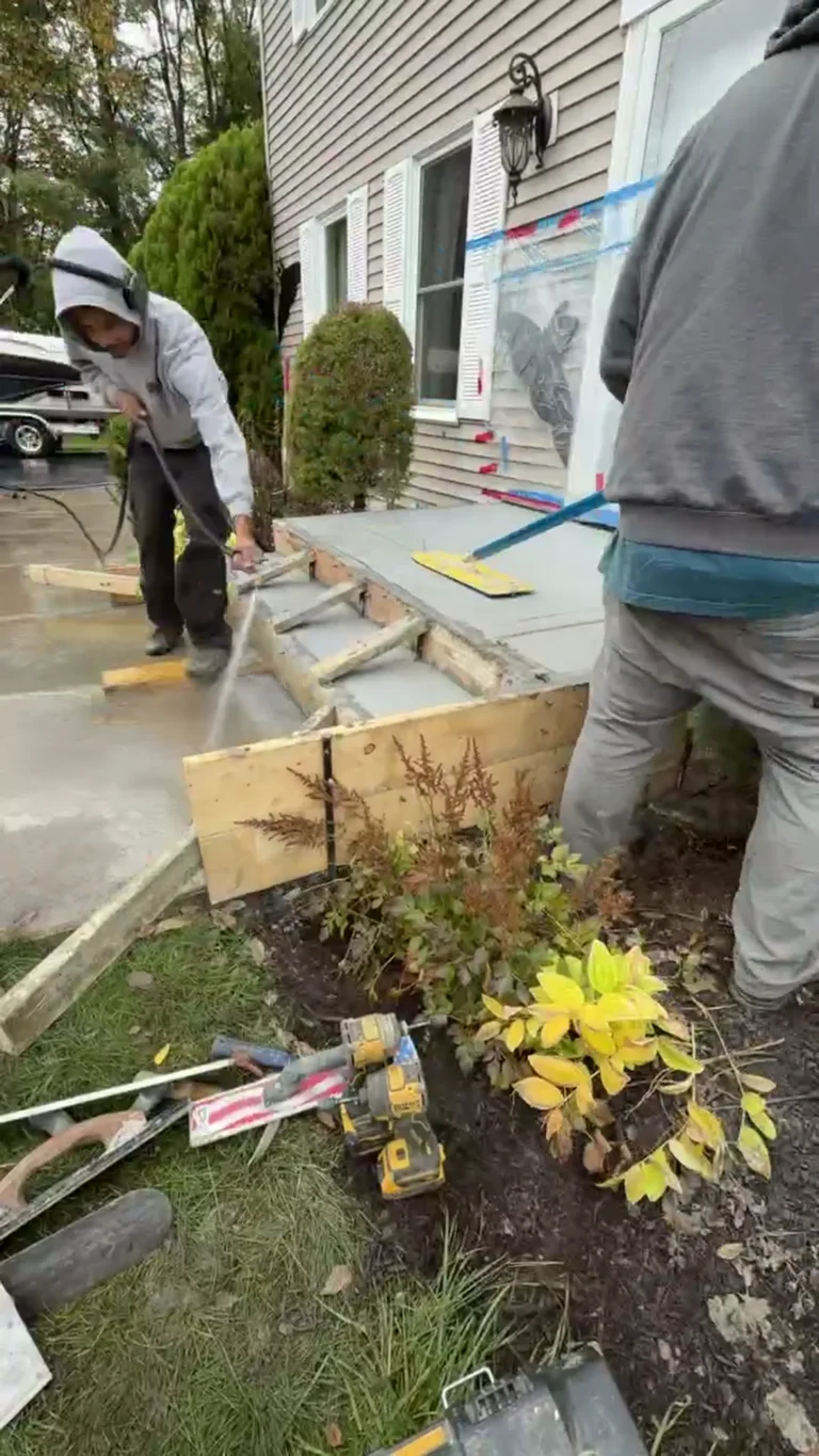 Time lapse of a concrete front walkway and porch pour by Edges Unlimited in Clifton Park, NY