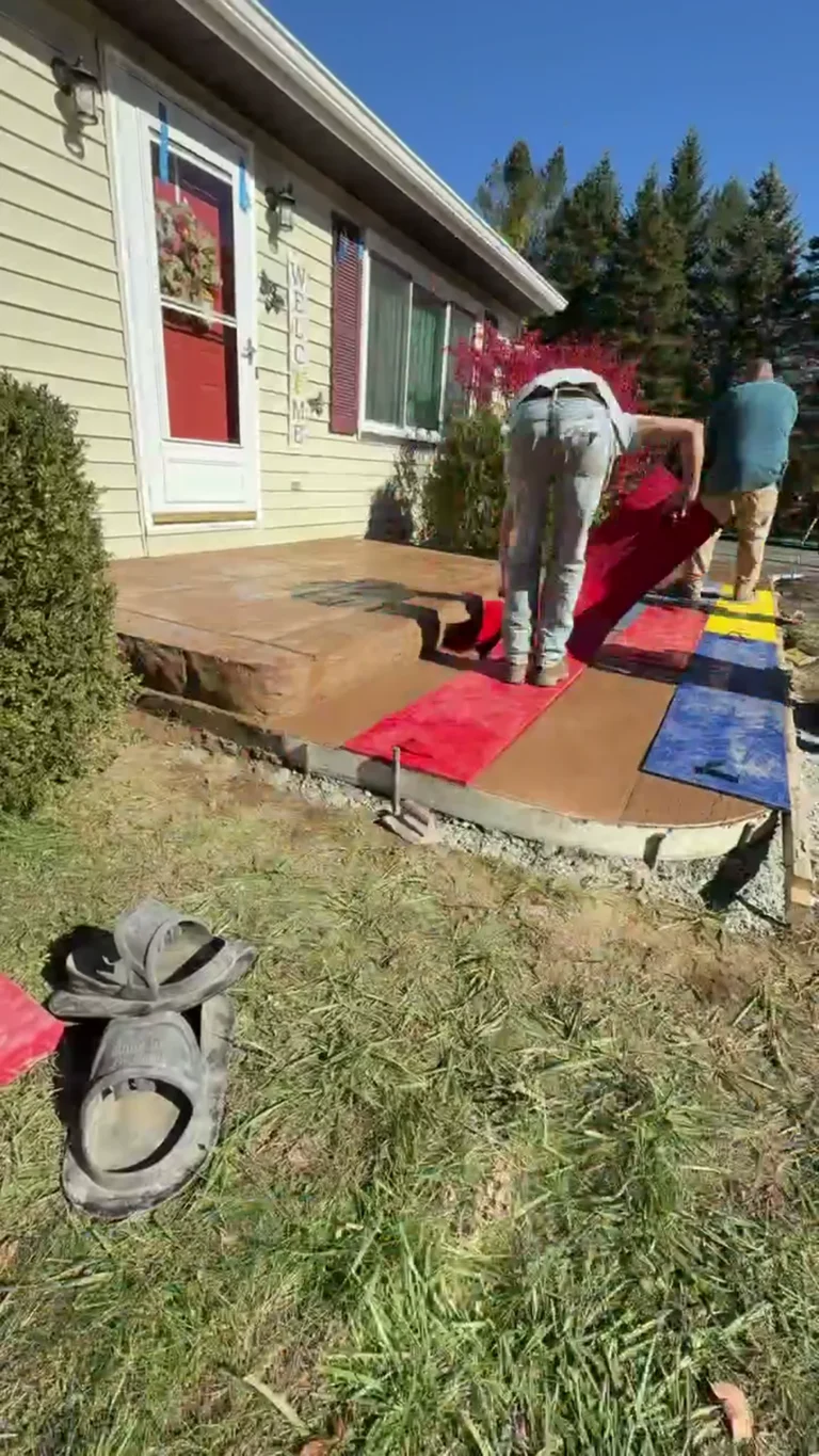 Time lapse of a stamped concrete walkway pour by Edges Unlimited in Clifton Park, NY